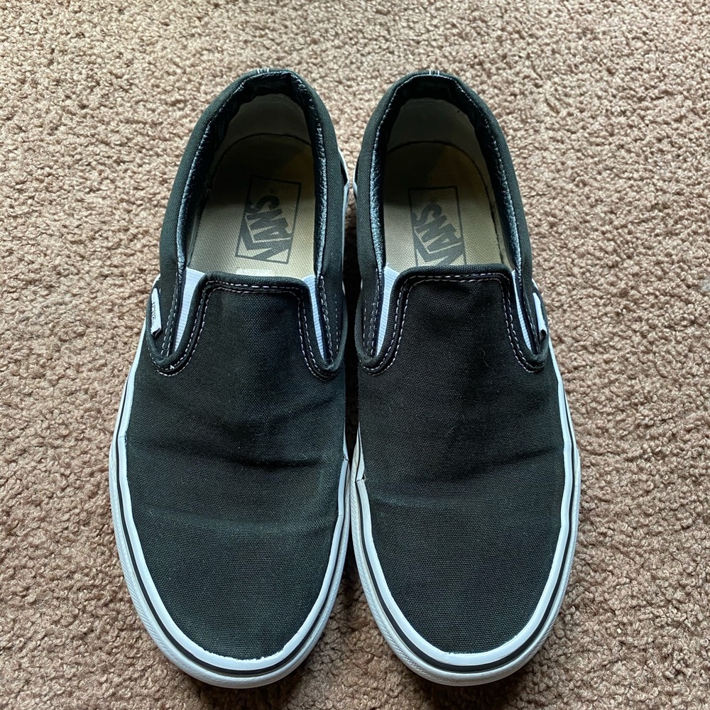 Slip On Black Vans size 7mens/8.5 womens